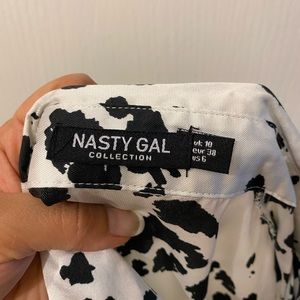 Nasty Gal cow print blouse. Size 6